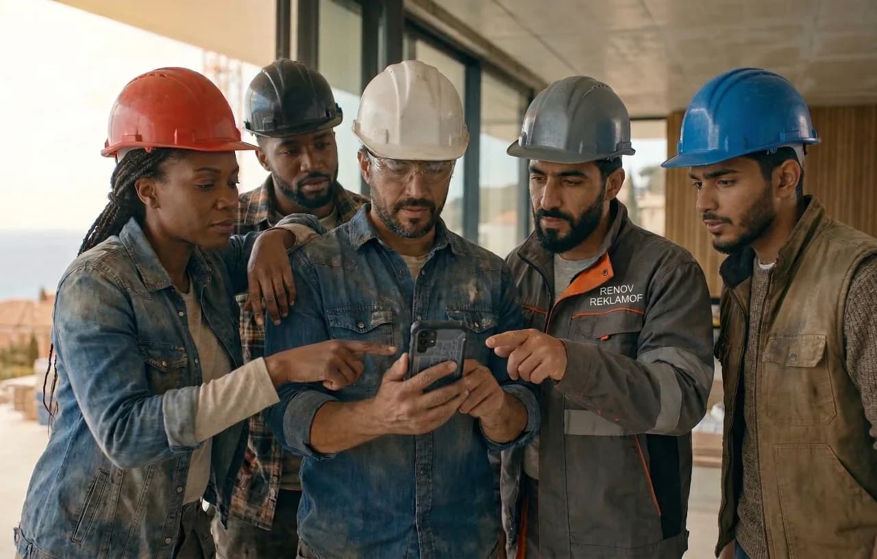Équipe sur le chantier